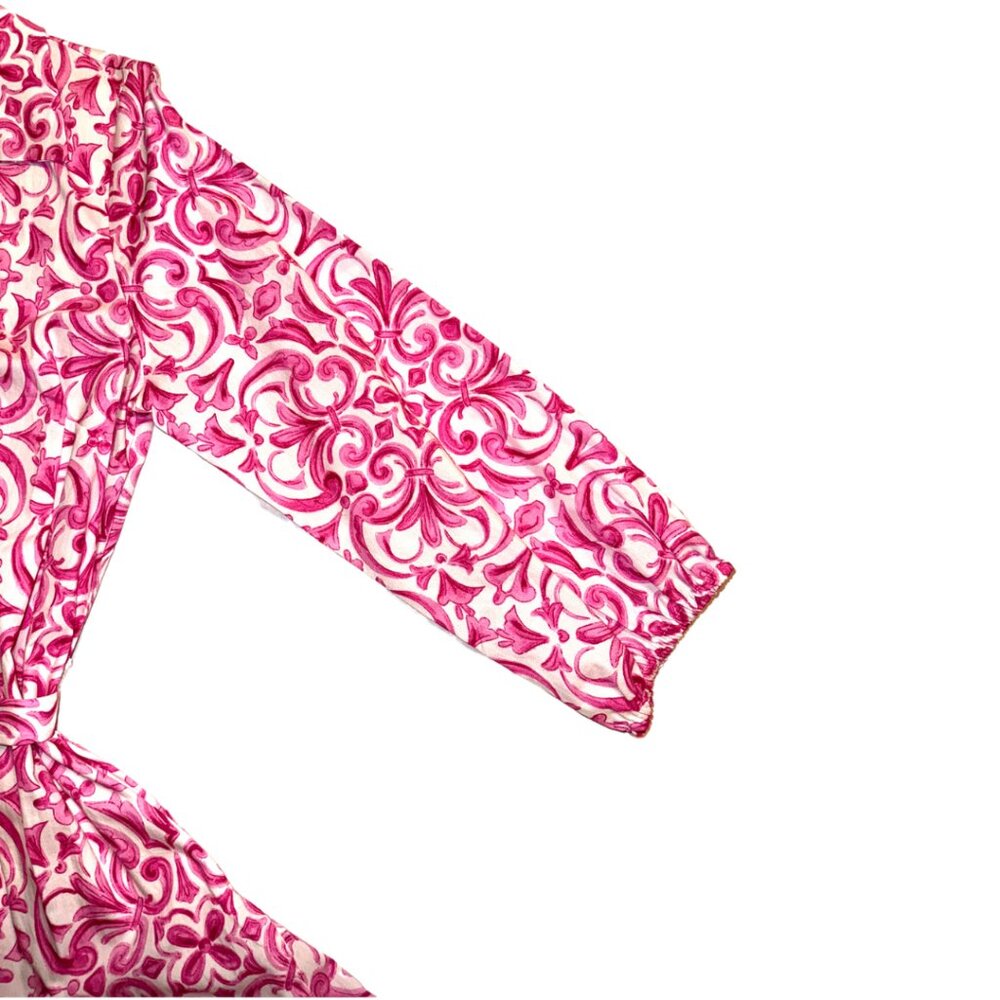 CYNTHIA STEFFE | Paisley Print Collared Button-Up Belted Mini Dress Size Small - Picture 6 of 6